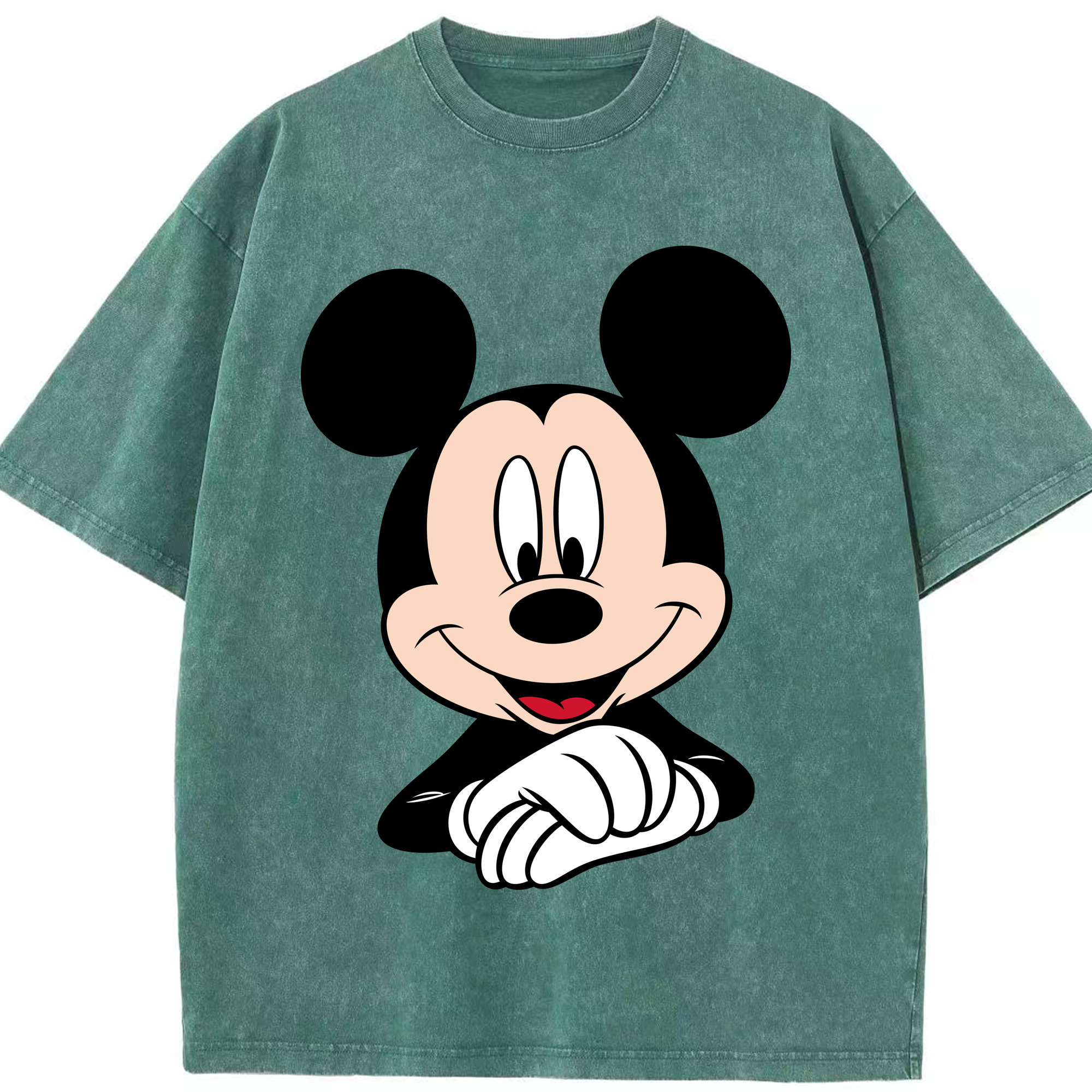 （画像用） ミッキーマウス Mickey Mouse 綿100% ヴィンテージ風 半袖Tシャツ（フロントプリント）